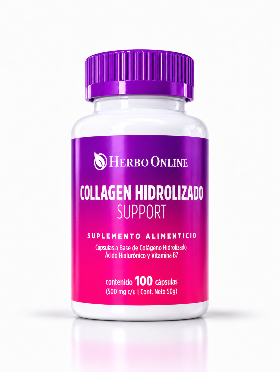 Colageno Hidrolizado Support 100 Cápsulas 1 g por porción.
